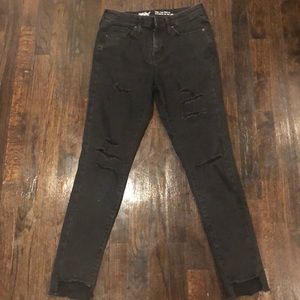 Mossimo High Rise Skinny Black cut up Jeans